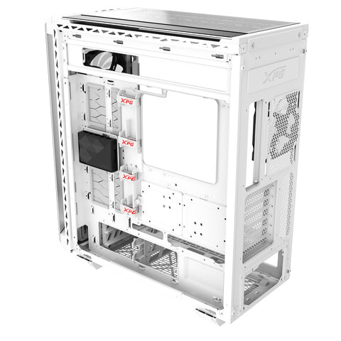 Gabinete Gamer XPG Battlecruiser II Blanco - Media Torre con 4 Vidrios Templados y 4 Fanes - Espacio Amplio y Flujo Premium - Nuevo