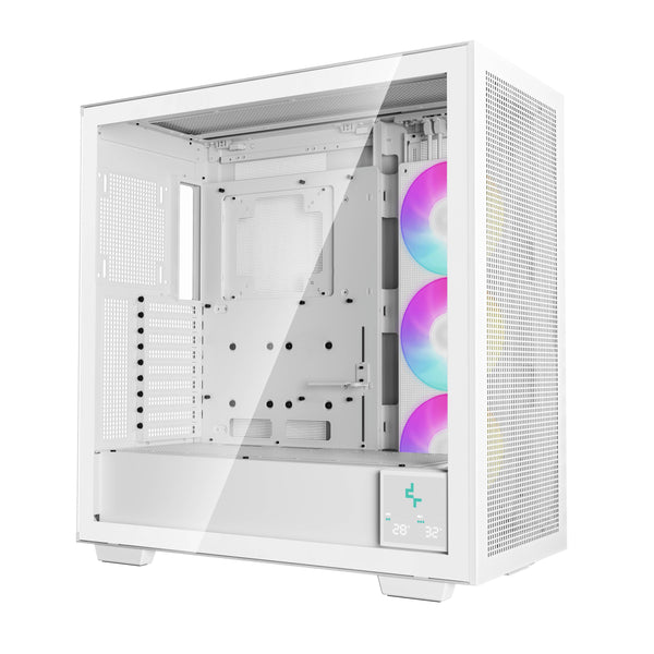 Gabinete Deepcool R-MORPHEUS, Compatibilidad: ATX; E-ATX, GPU de hasta 480mm. Incluye 3 ventiladores ARGB de 140mm. Capacidad 9 ventiladores de 120mm o 140