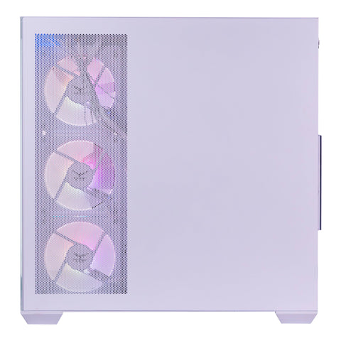 Gabinete Gamer Media Torre Naceb NA-0637B Blanco - Cristal Templado con 4 Ventiladores - Estilo Pulcro y Refrigerado