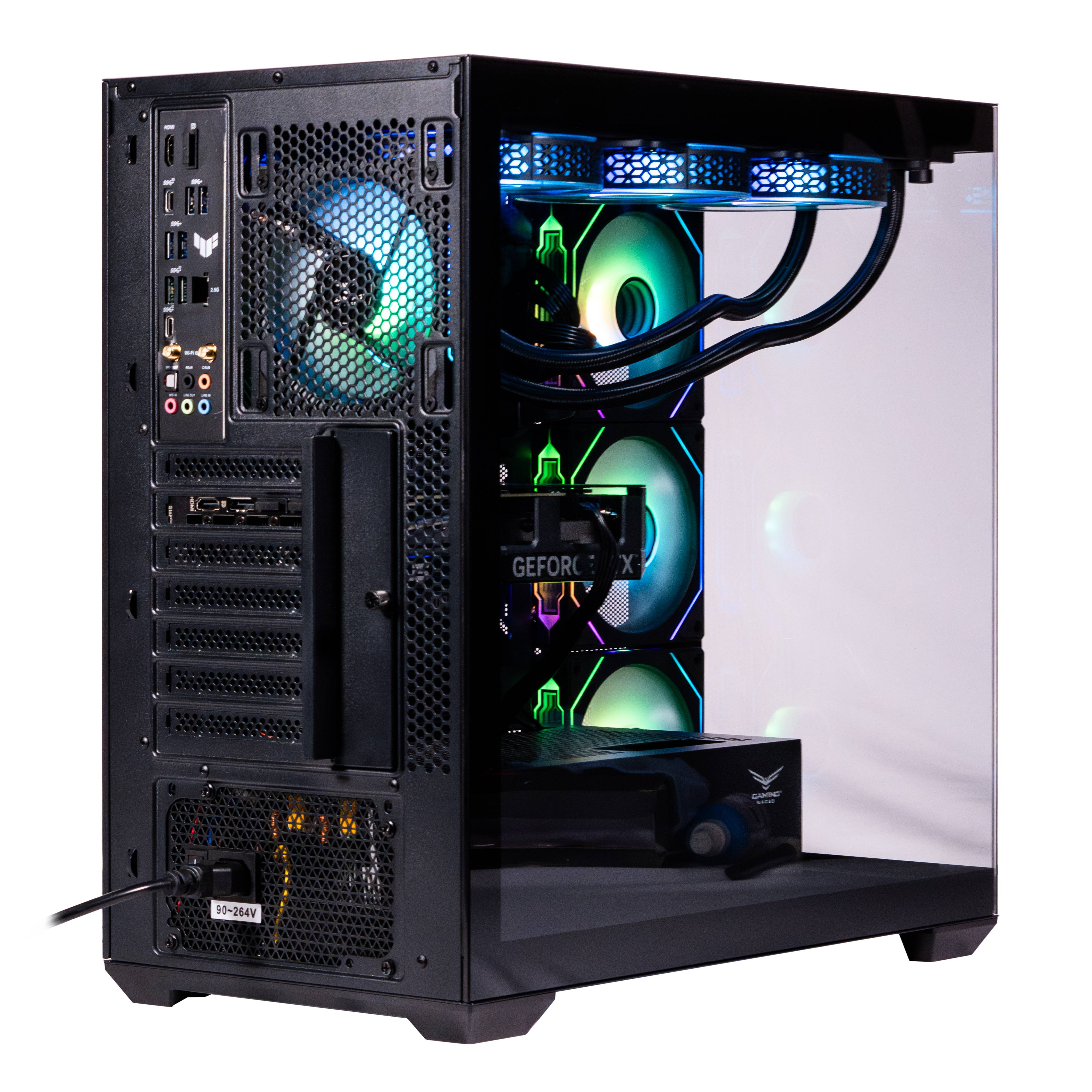 Gabinete Gamer Media Torre Naceb NA-0637N Negro - Cristal Templado con 4 Ventiladores ARGB - Personalización de Iluminación