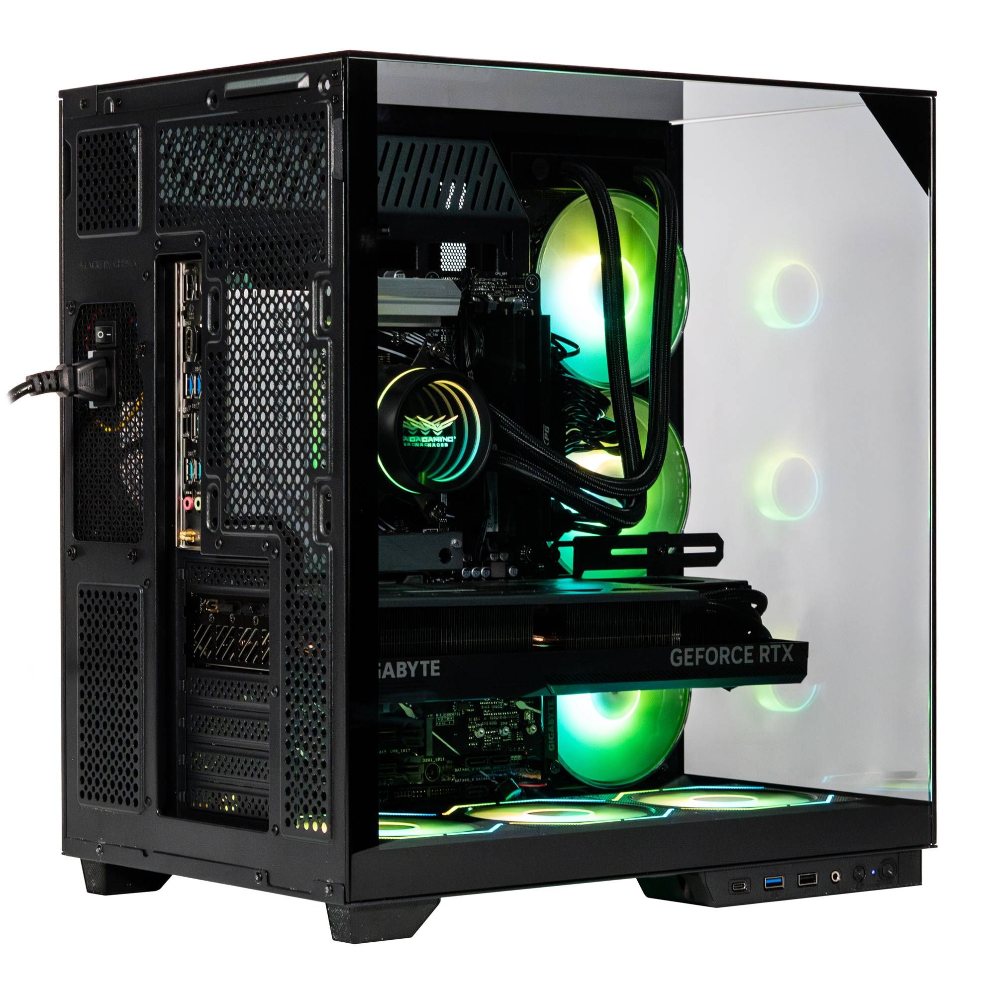 Gabinete Gamer Naceb NA-0639 - Cristal Templado con 4 Ventiladores ARGB y USB-C - Conectividad Moderna y Gran Flujo