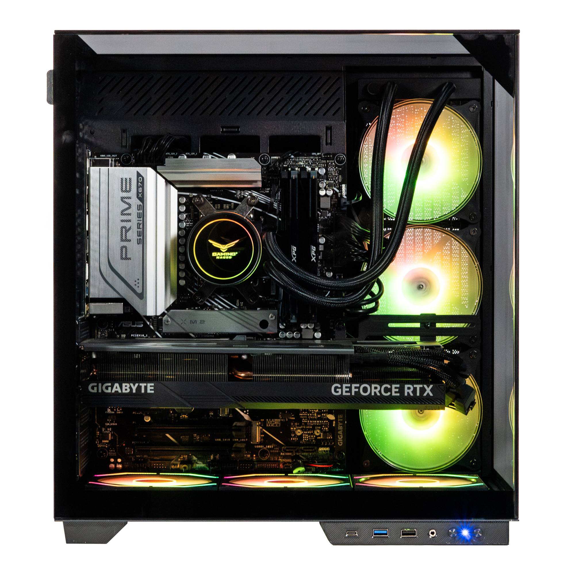 Gabinete Gamer Naceb NA-0639 - Cristal Templado con 4 Ventiladores ARGB y USB-C - Conectividad Moderna y Gran Flujo