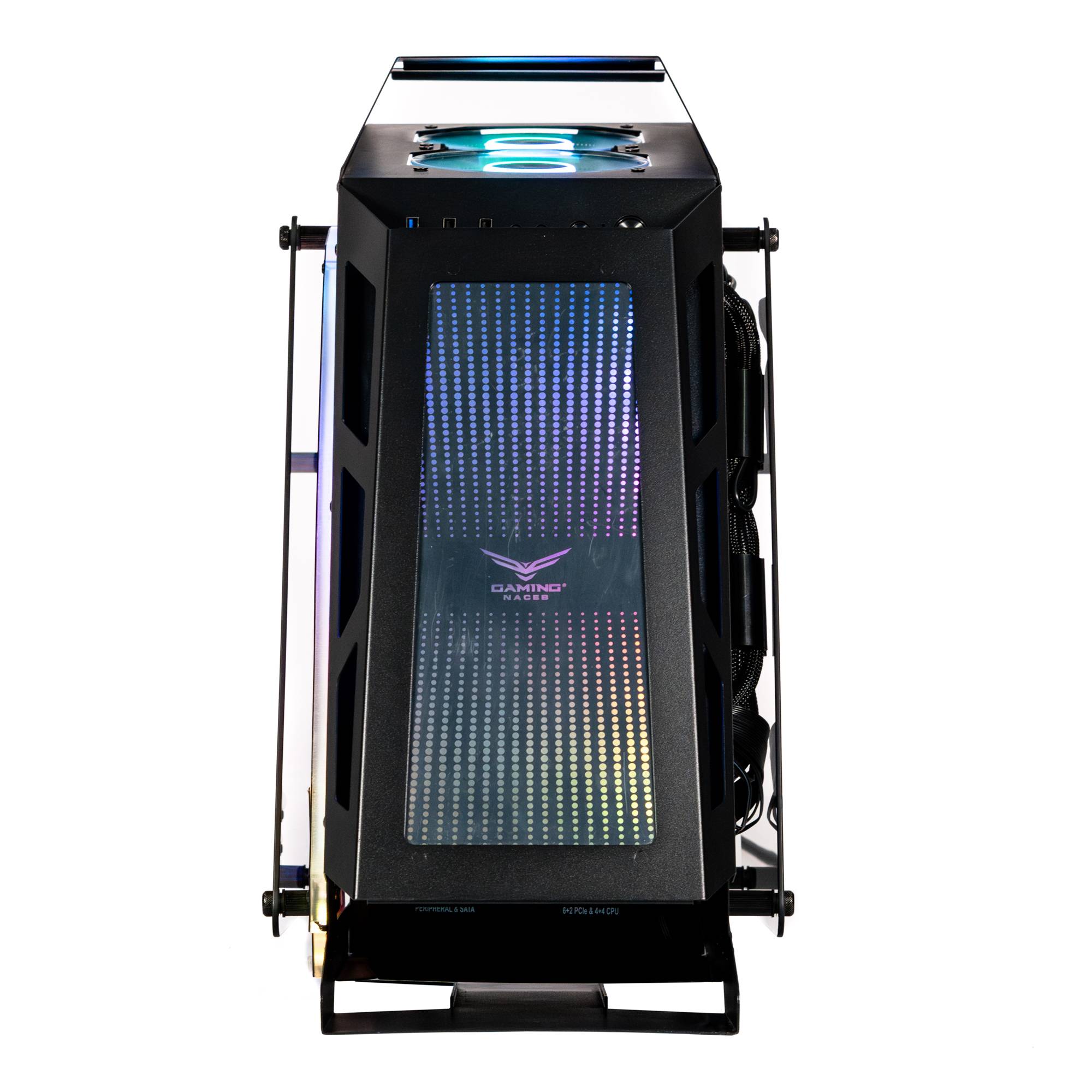 Gabinete Gamer Especial Naceb NA-0641 - Cristal Templado con 3 Ventiladores ARGB - Vista Panorámica para tus Componentes