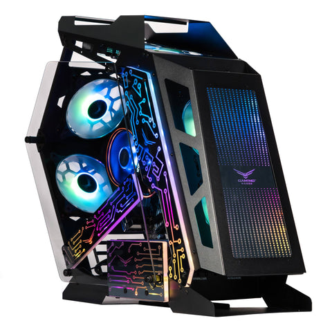 Gabinete Gamer Especial Naceb NA-0641 - Cristal Templado con 3 Ventiladores ARGB - Vista Panorámica para tus Componentes