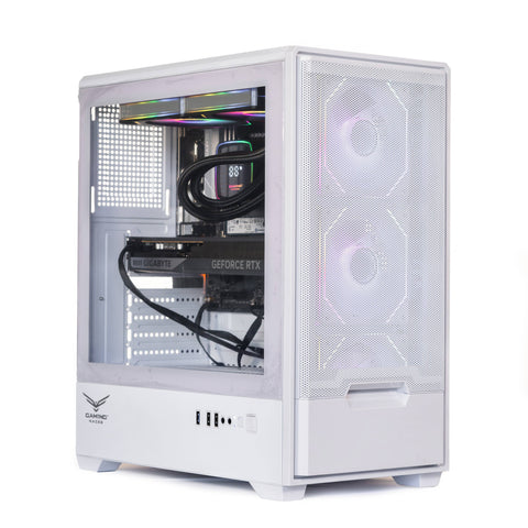 Gabinete Gamer Naceb Stella Blanco ATX Iluminación RGB y Diseño Cristal Templado