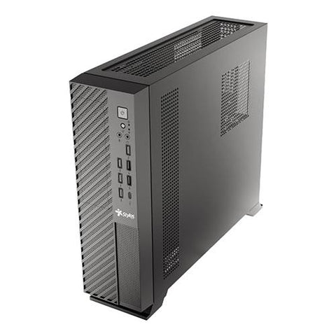 Gabinete Oficina Mince Slim ITX Stylos - Incluye Fuente de Poder 550W STGAMN1B - Ahorro de Espacio con Gran Potencia - Diseño Moderno
