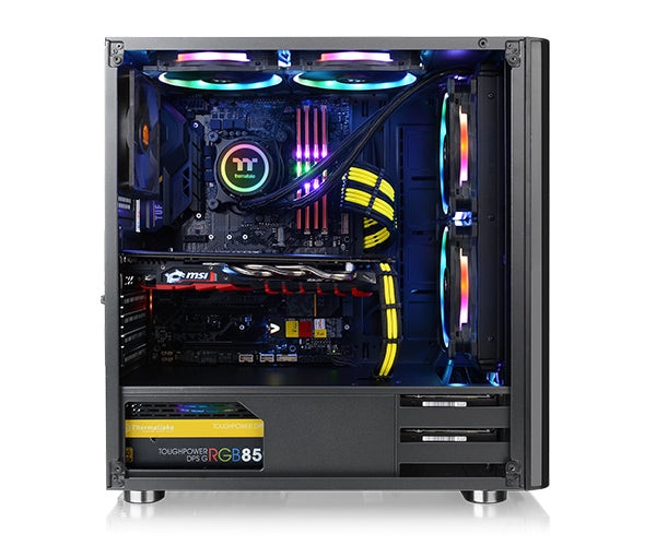 Gabinete THERMALTAKE  V200 + fuente CA-3K8-60M1WU-00 - Midi-Tower, PC, Negro