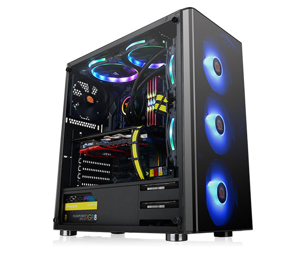 Gabinete THERMALTAKE  V200 + fuente CA-3K8-60M1WU-00 - Midi-Tower, PC, Negro
