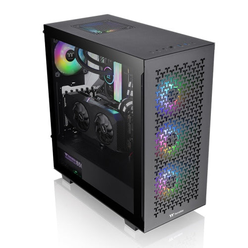 Gabinete  THERMALTAKE V350 TG ARGB AIR - Midi-Tower, Gabinete, ATX, Micro ATX y Mini-ITX, Negro