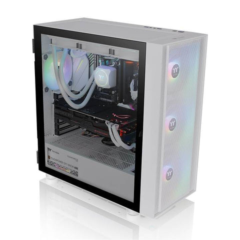 Gabinete  THERMALTAKE H570 TG Snow Mid Tower - Mid-Torre, Gabinete, Mini ITX hasta E-ATX, Color blanco