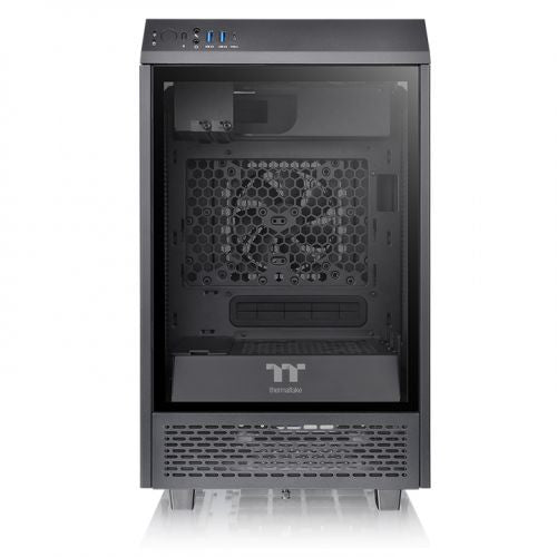 Gabinete Thermaltake The Tower 100 Black (CA-1R3-00S1WN-00) - Color Negro, Mini Torre, 3 Paneles de 4mm de Cristal Templado, Soporta Tarjetas Madre Micro AT
