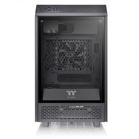 Gabinete Thermaltake The Tower 100 Black (CA-1R3-00S1WN-00) - Color Negro, Mini Torre, 3 Paneles de 4mm de Cristal Templado, Soporta Tarjetas Madre Micro AT