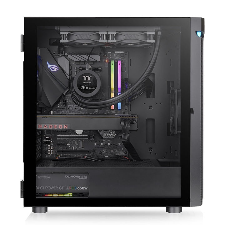 Gabinete Thermaltake H590 TG ARGB (CA-1X4-00M1WN-00) - Color Negro, Media Torre