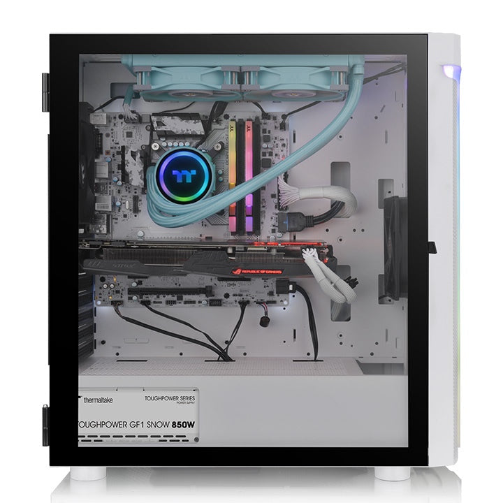 Gabinete Thermaltake H590 TG Snow ARGB (CA-1X4-00M6WN-00) - Color Blanco, Media Torre