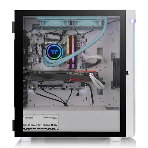 Gabinete Thermaltake H590 TG Snow ARGB (CA-1X4-00M6WN-00) - Color Blanco, Media Torre