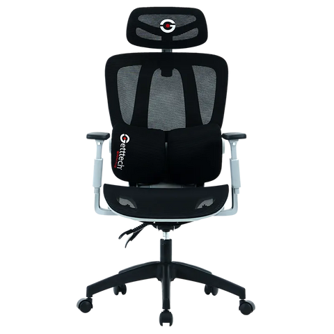 Silla Gamer Getttech Ergonomica, Malla, Soporte Lumbar, Negro/Gris