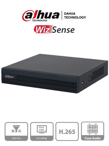 DVR Dahua 4 Canales 1080p Lite - WizSense IA - Seguridad 24/7 Inteligente