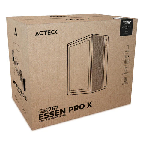 Gabinete Acteck Essen Pro X Gm767, Media Torre, Atx - M-Atx - Itx,  Iluminación Rainbow,  Lateral Cristal Templado, Con Ventiladores Incluidos,  No Incluye Fuente De Poder,  Blanco - Ac-941716