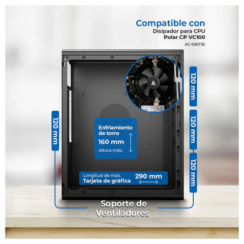 Gabinete Acteck Essen Pro X Gm767, Media Torre, Atx - M-Atx - Itx, Iluminación Rainbow,  Lateral Cristal Templado, Con Ventiladores Incluidos, No Incluye Fuente De Poder, Negro - AC-941709