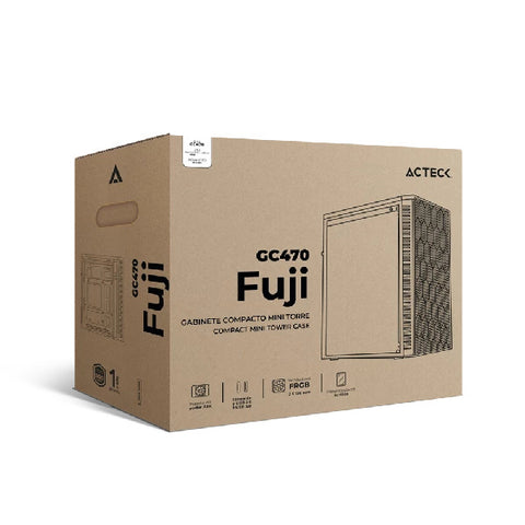 Gabinete Acteck Fuji GC470 con Panel Acrílico, Fuente 500W y Ventilador RGB - Estético y Moderno