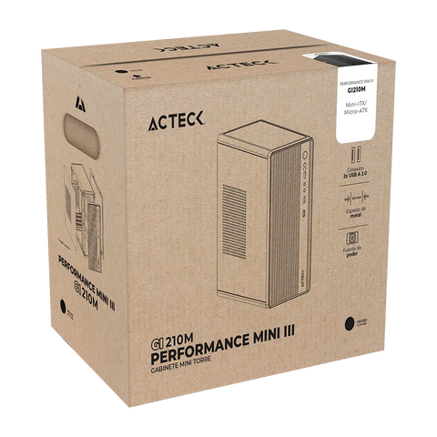 Gabinete Acteck GI210M Mini Torre M-ATX Ideal Para Oficina, Hogar, Ensamble Económico