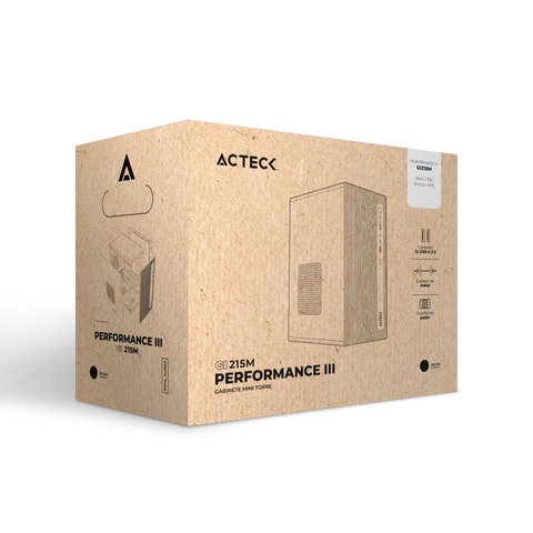 Gabinete Acteck GI215M Mini Torre M-ATX Para Ensamble Económico, Oficina, Hogar