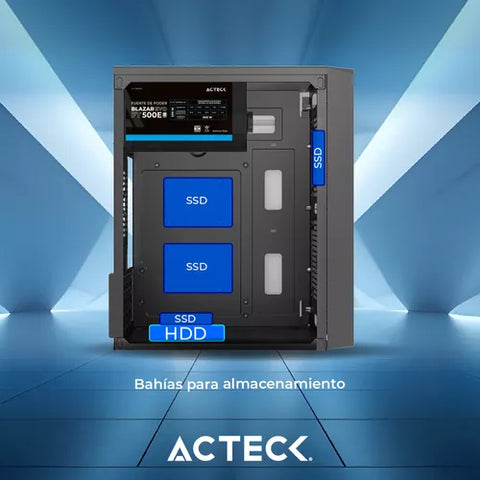 Gabinete Acteck Kioto Gc220f Matx Mini Torre Metalico 500w Negro