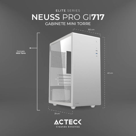 Gabinete Acteck Mini Tor Neuss Progi717 Usb 3.0/1Vent Blc (Ac-936002)