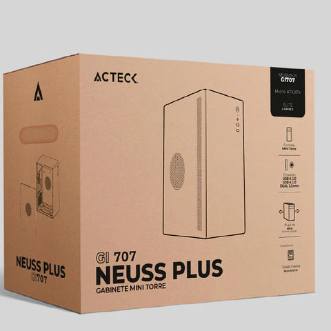 Gabinete Acteck Mini Torre Neuss Gi707, Fuente 450W,Usb 2.0, Usb 3.0, Color Negro - (AC-936019)