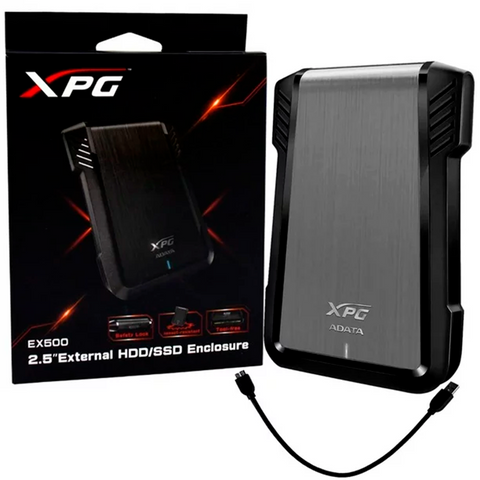 Gabinete Adata PARA Disco Duro Sata Ex500 Ssd/hdd 2.5" Negro  (Aex500U3-Cbk)