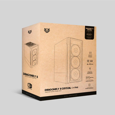 Gabinete Balam Media Torre Dragonflyii Gm745 Cristal Negro Br-935968