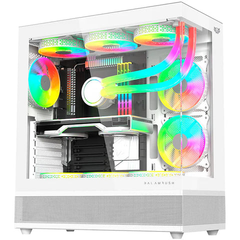 Gabinete Balam Rush Med Tor Tank 9200 Usb 3.0, 3 Ventiladores Argb, Blanco - (Br-938730)