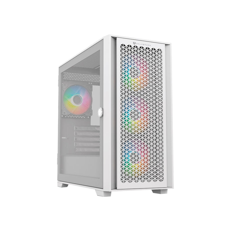 Gabinete Balam Rush Media Torre Carbono Twin 8000B Usb 3.0 Con 4 Ventiladores Argb - Blanco (BR-938785)