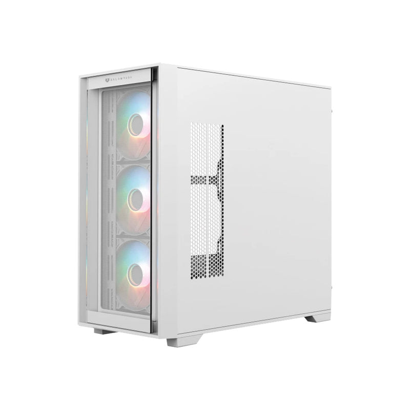 Gabinete Balam Rush Media Torre Carbono Twin 8000B Usb 3.0 Con 4 Ventiladores Argb - Blanco (BR-938785)