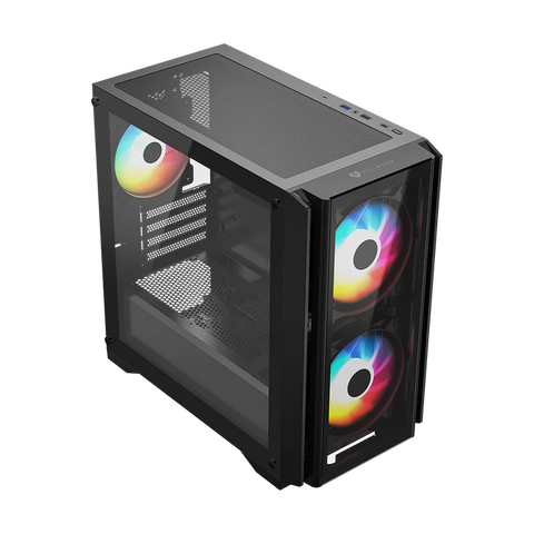 Gabinete Balam Rush Mini Torre Carbono Usb 3.0 Usb 2.0 3 Ventiladores Argb Negro (BR-938877)