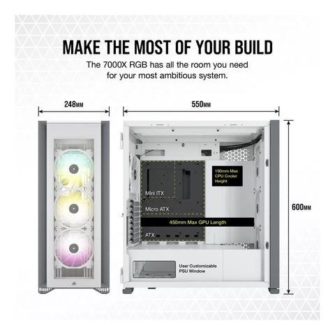 Gabinete Corsair Icue 7000x Rgb White Tg CC-9011227-WW