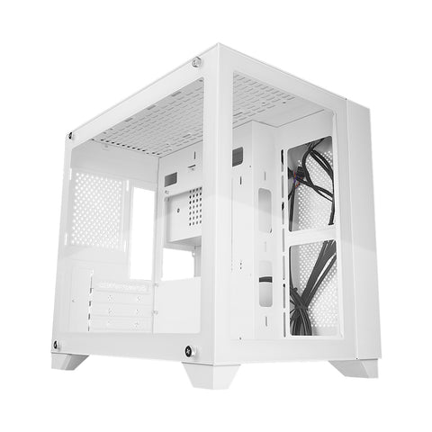 Gabinete Game Factor Matx Fishtank Doble Cristal Usb 3.0 Sin Fuente Blanco Csg570-Wh