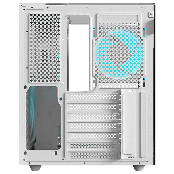 Gabinete Gamer BALAM RUSH TANK MAJESTIC 6600 ATX Media Torre 5 Fan Panel Cristal Templado USB-C ARGB  - Blanco