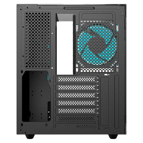 Gabinete Gamer BALAM RUSH TANK MAJESTIC 6600 ATX Media Torre 5 Fan Panel Cristal Templado USB-C ARGB - Negro