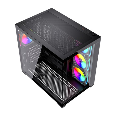Gabinete Gamer Balam Rush Tank Core Ultra ATX Alto Flujo Gaming RGB Alto Rendimiento
