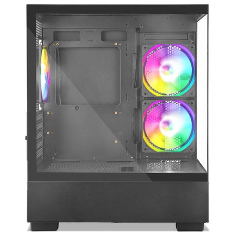 Gabinete Gamer Getttech Fish Tank M-Atx Sin Fuente, 3 Ventiladores, Negro (Gcm-550ac-02)