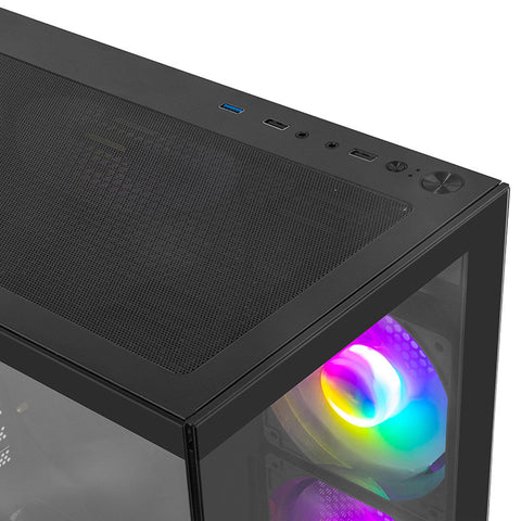 Gabinete Gamer Getttech Fish Tank M-Atx Sin Fuente, 3 Ventiladores, Negro (Gcm-550ac-02)