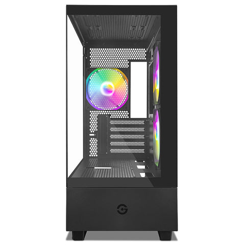 Gabinete Gamer Getttech Fish Tank M-Atx Sin Fuente, 3 Ventiladores, Negro (Gcm-550ac-02)