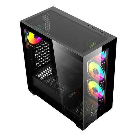 Gabinete Gamer Mid Tower Xzeal Atx Panel Der. Vidrio + Metal 2Xusb1.0