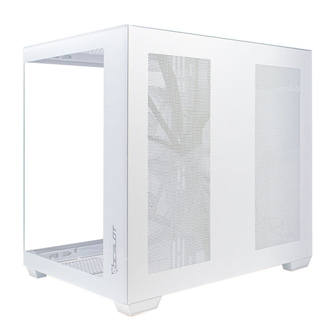 Gabinete Gamer Ocelot Gaming W-CUBE 2. ATX con 3 Ventiladores ARGB Cristal Templado - blanco