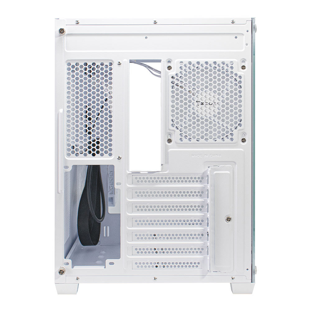Gabinete Gamer Ocelot Gaming W-CUBE 2. ATX con 3 Ventiladores ARGB Cristal Templado - blanco