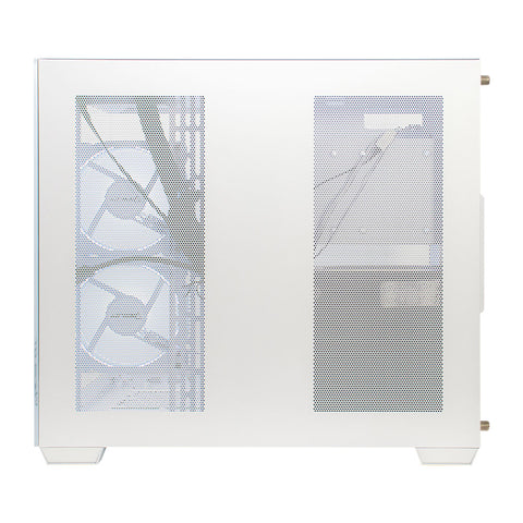 Gabinete Gamer Ocelot Gaming W-CUBE 2. ATX con 3 Ventiladores ARGB Cristal Templado - blanco