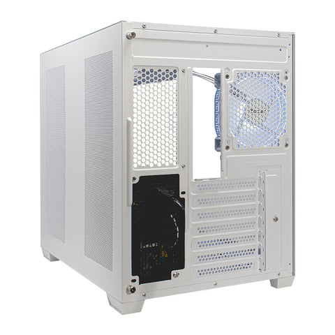 Gabinete Gamer Ocelot Gaming W-CUBE 2. ATX con 3 Ventiladores ARGB Cristal Templado - blanco