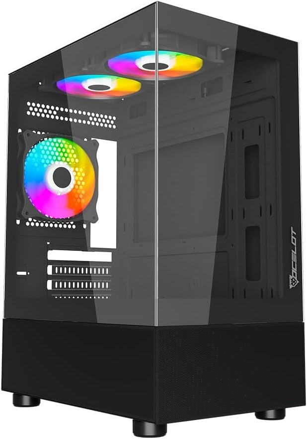 Gabinete Gamer Ocelot Glass EN6 Mini Tower Cristal Templado Incluye 3 Ventiladores y Soporta Enfriamiento Líquido