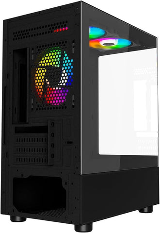 Gabinete Gamer Ocelot Glass EN6 Mini Tower Cristal Templado Incluye 3 Ventiladores y Soporta Enfriamiento Líquido